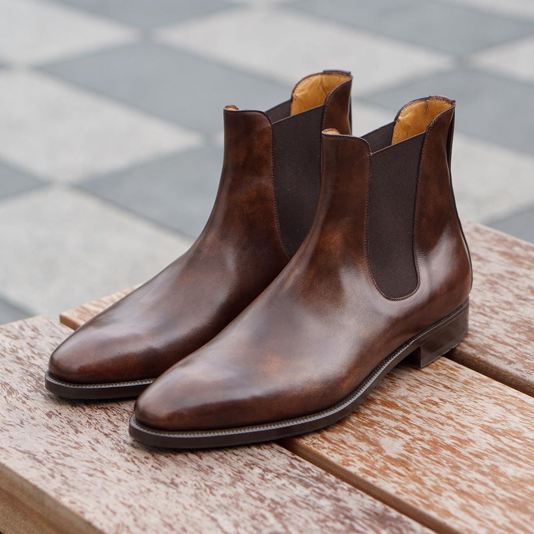 Enzo Bonafè Chelsea Boot - Dark Brown Museum Calf – Mehra