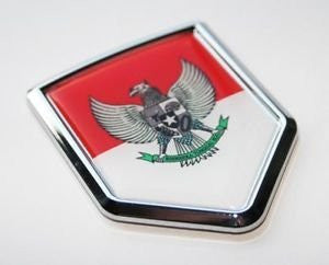 Indonesia Flag Decal Car Chrome Emblem Sticker 3D badge