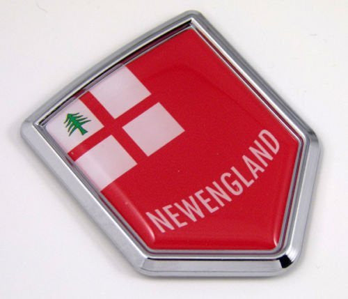 New England USA State Flag Car Chrome Emblem Decal Sticker bike laptop boat 3dd Sticker badge