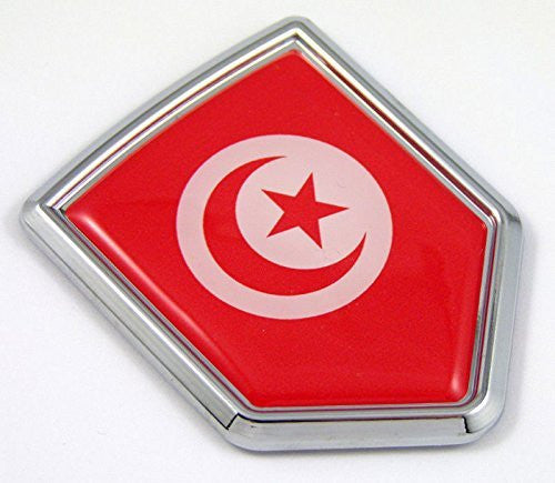 Tunisia flag Chrome Emblem Car Decal Sticker Bike crest badge