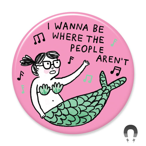 Meh Maid Mermaid Magnet By Gemma Correll Badge Bomb Shop