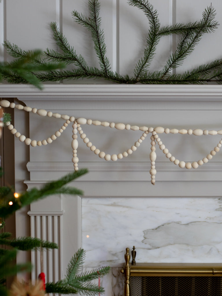 Red Wood Beaded Garland