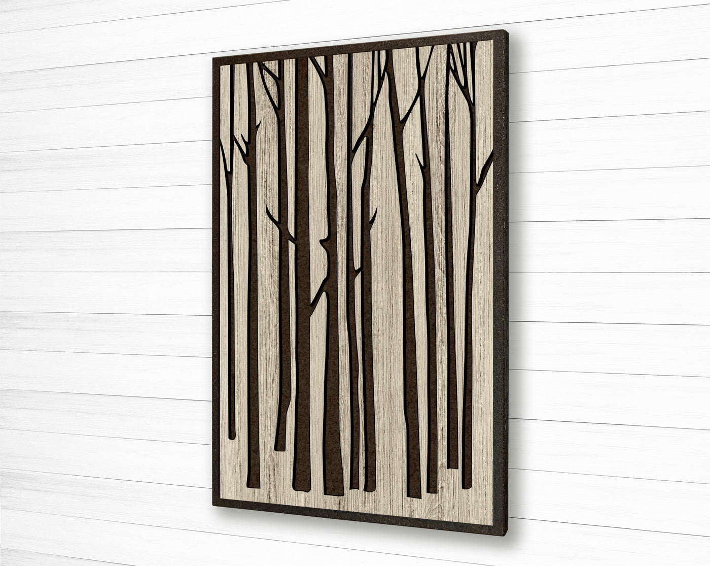 birch tree art - custom wood wall art