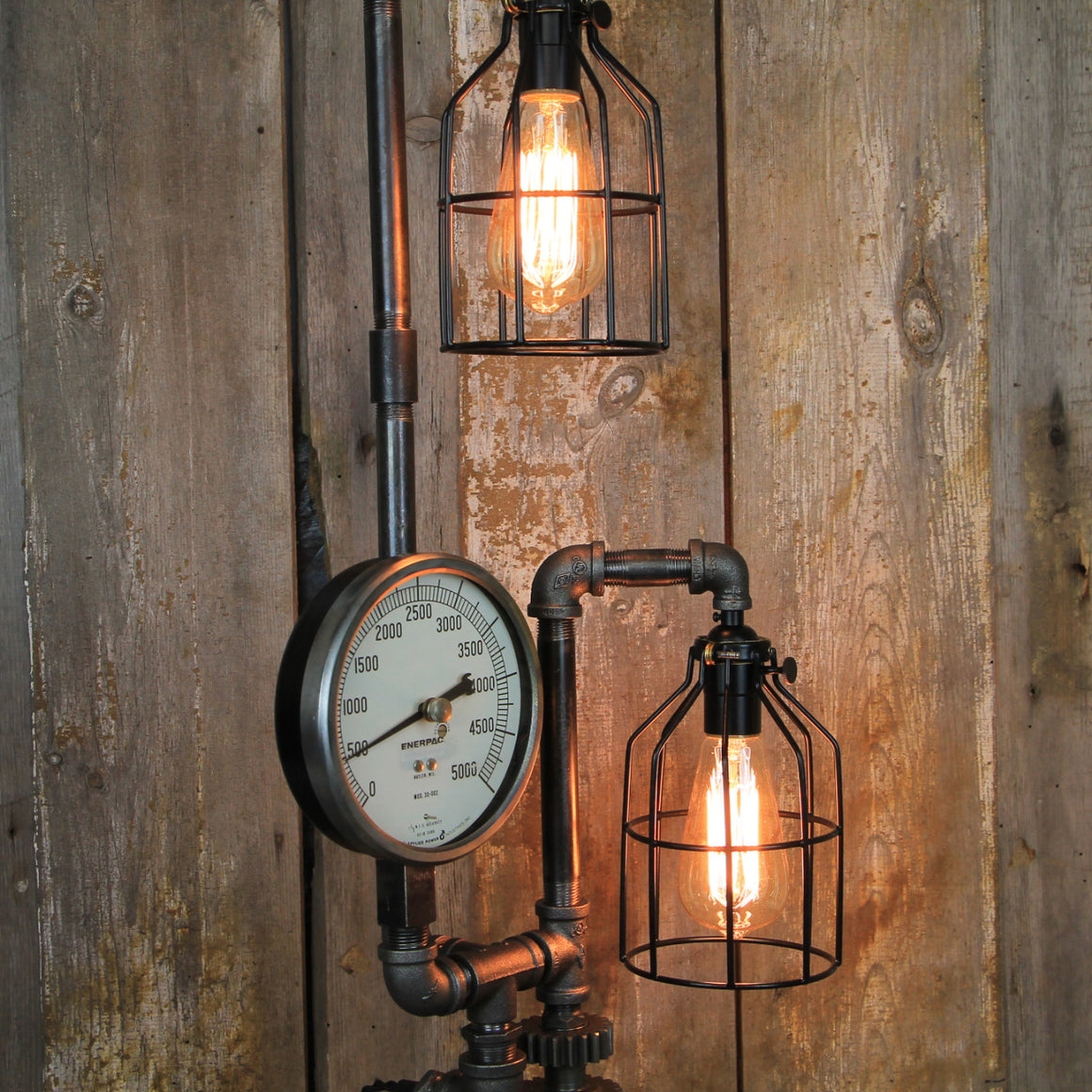 Steampunk Table Lamp with Dual Edison Lights - Steampunk ...