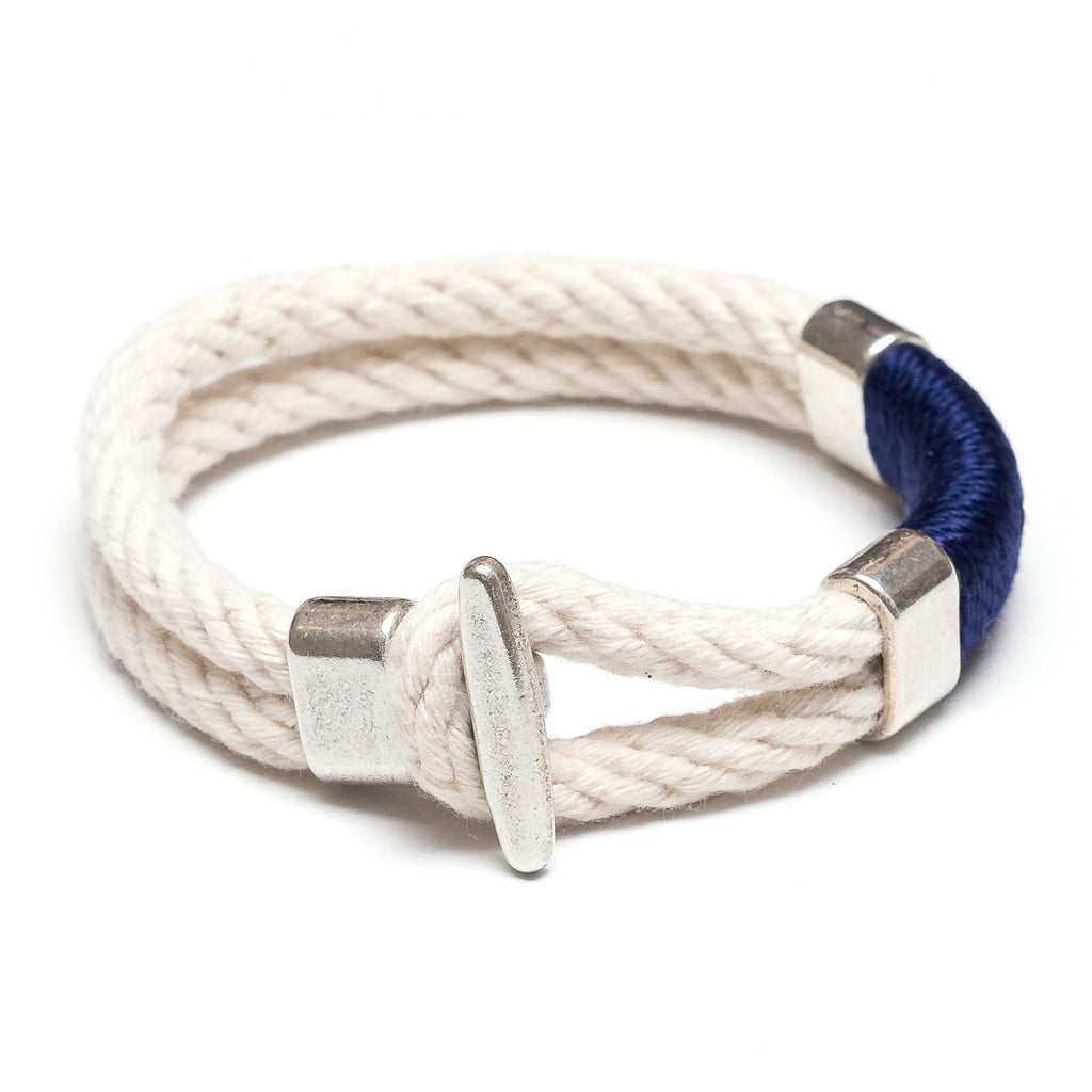 Allison Cole Jewelry Blue and White Paracord Anchor Bracelet