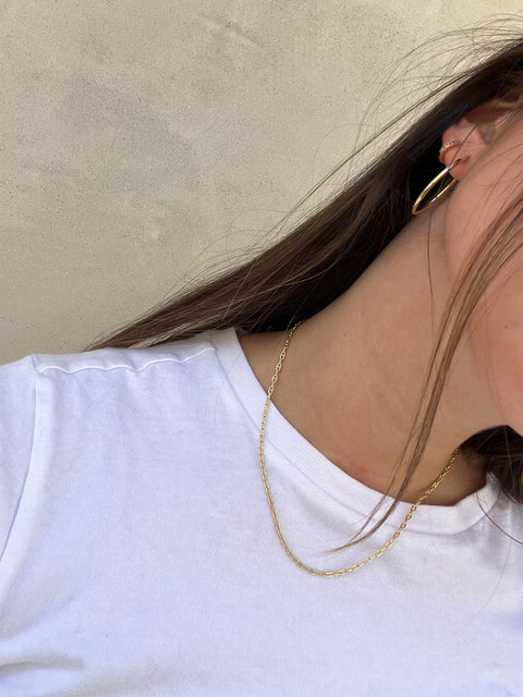 14K Gold Mini Mariner Chain Necklace