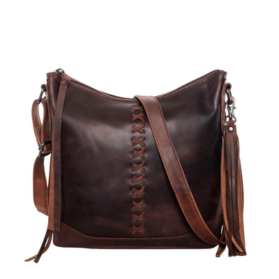 Lady Conceal Concealed Carry Purse Dark Mahogany Concealed Carry Blake Scooped Leather Crossbody by Lady Conceal