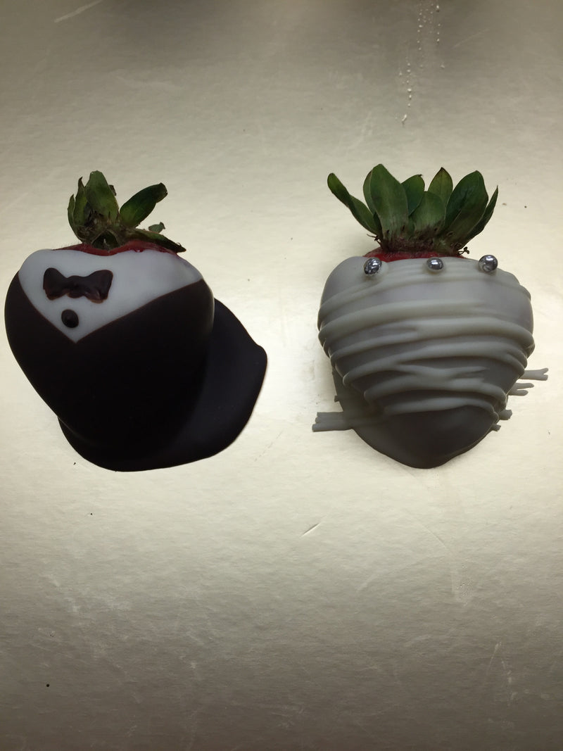 Chocolate Covered Bride And Groom Strawberries The Chocolate