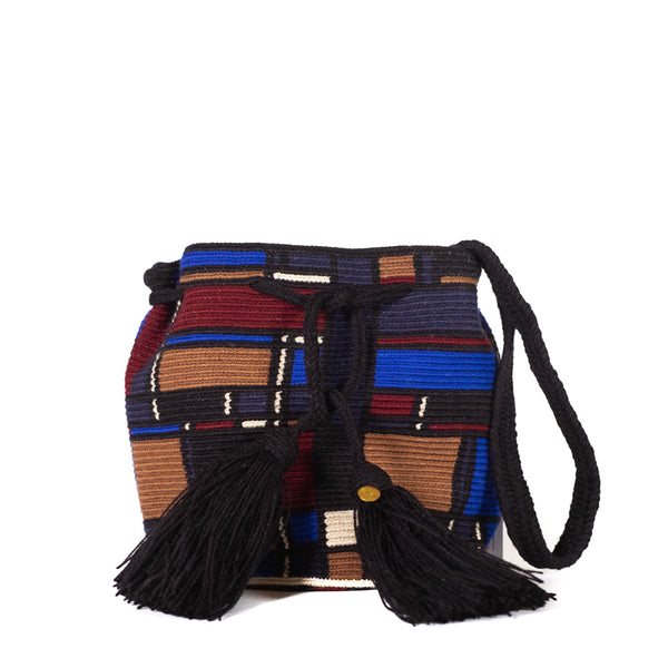 Guanábana / Small Woven Crossbody, Dark Colorblock