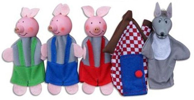 3 little pigs finger puppets