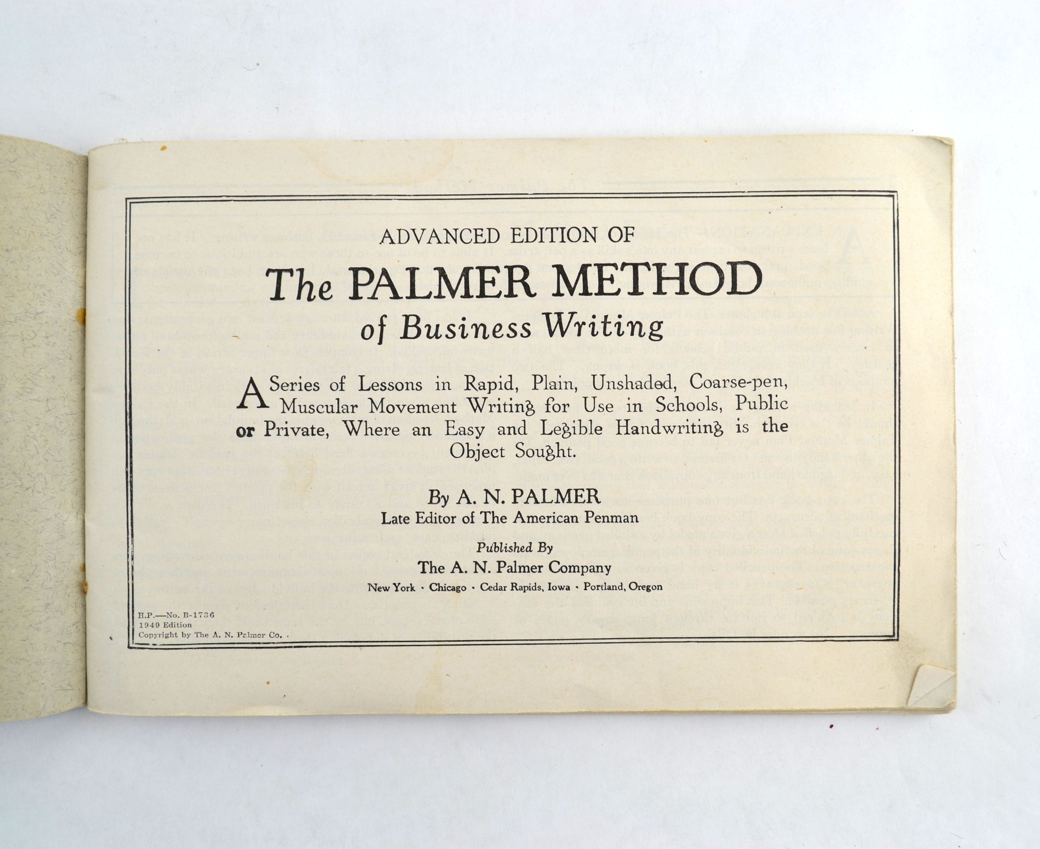 palmer method cursive writing book