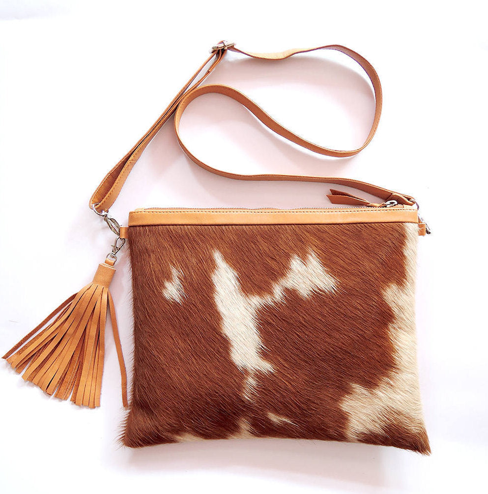 cow hair purse