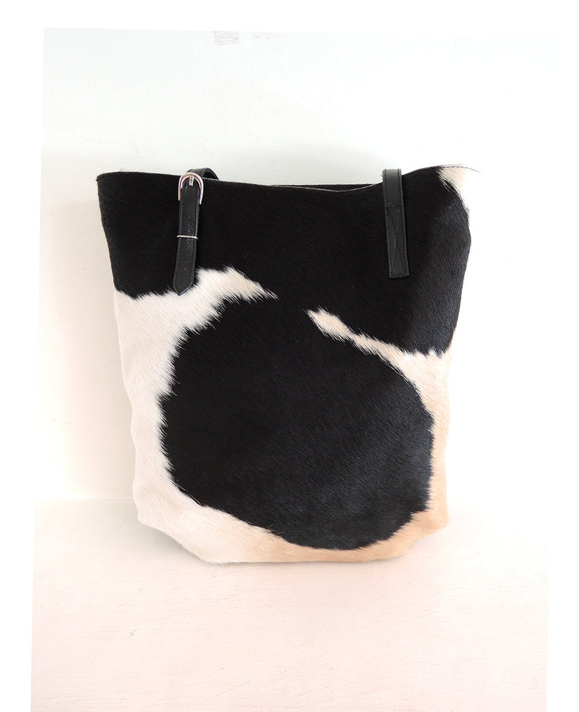 Cowhide Tote Bag Black And White Western Purse Hair On