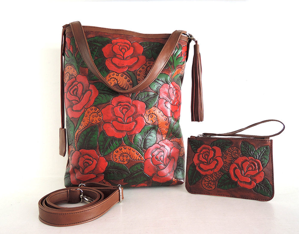 hand painted leather handbags