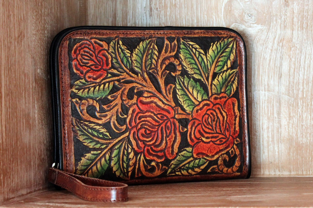 painting tooled leather