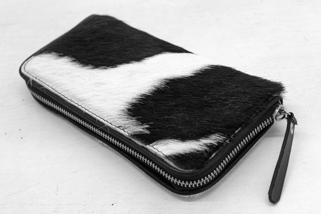 cow fur wallet