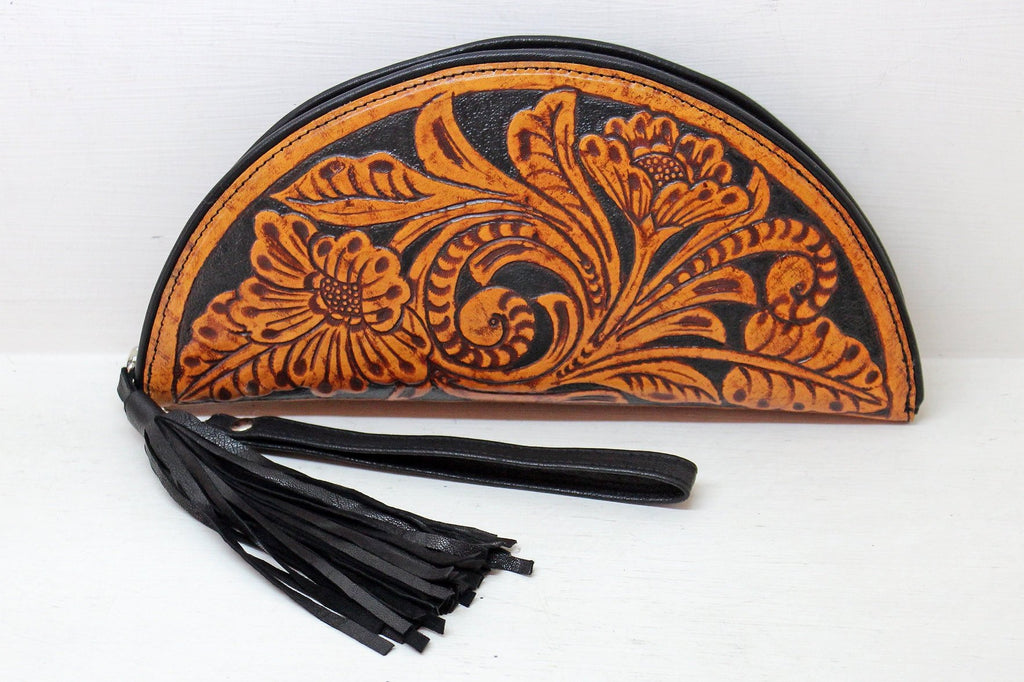 tooled leather purse