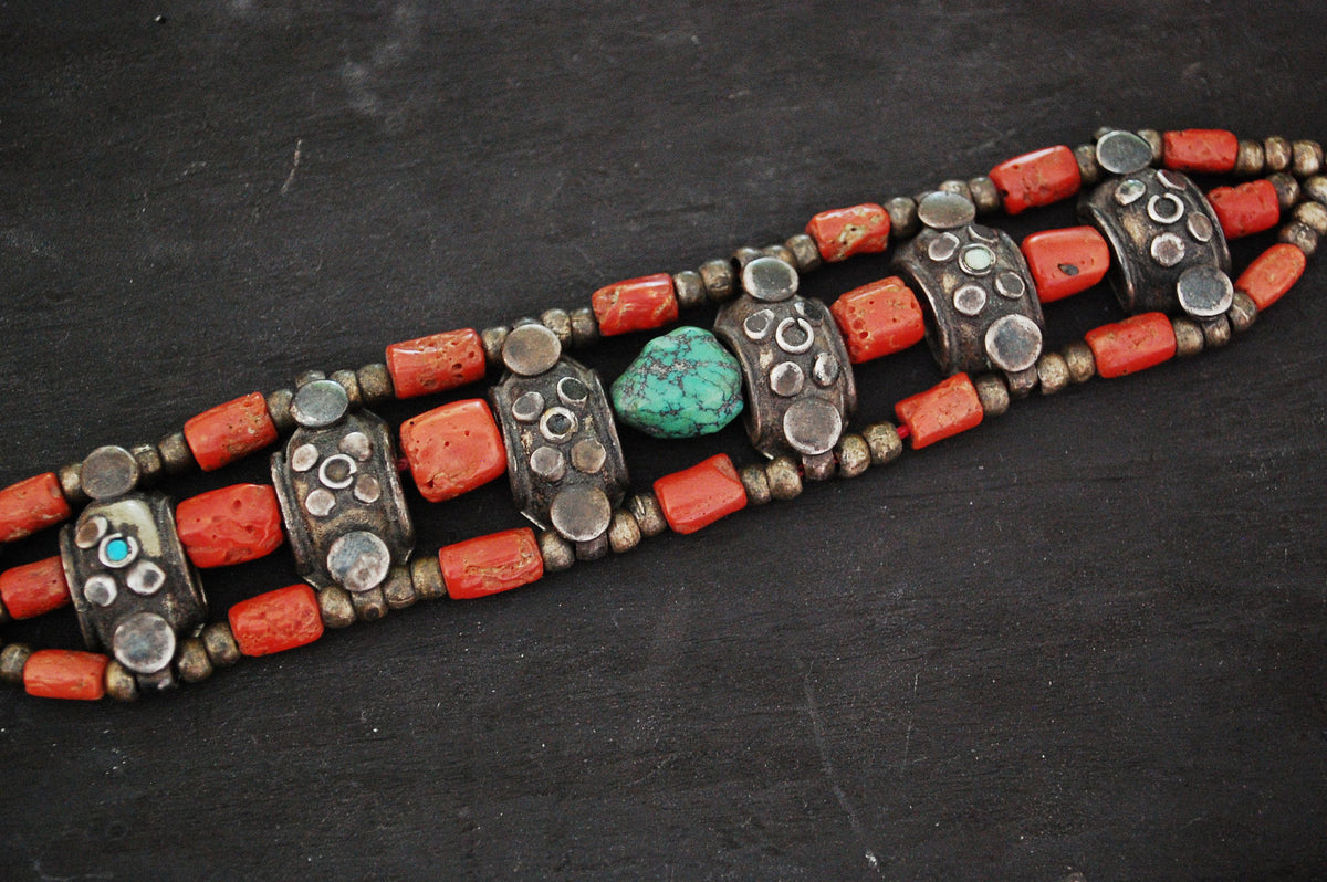 Antique Ladakh Coral Turquoise Bracelet – Cosmic Norbu