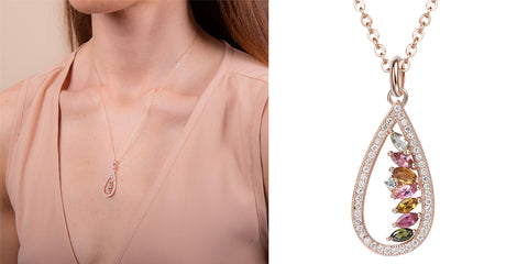 Tourmaline Rose Gold Empress Necklace