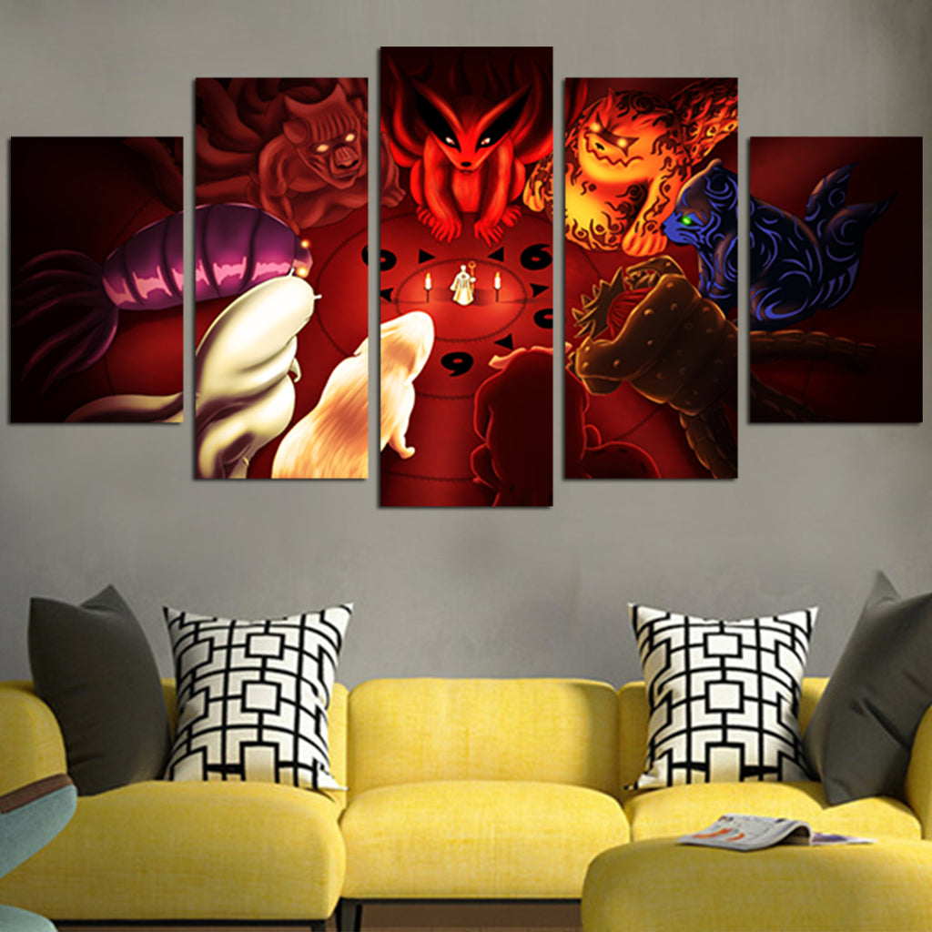 Gambar 10 Bijuu Terkuat Naruto Shippuden Wall Art Canvas AIO Store