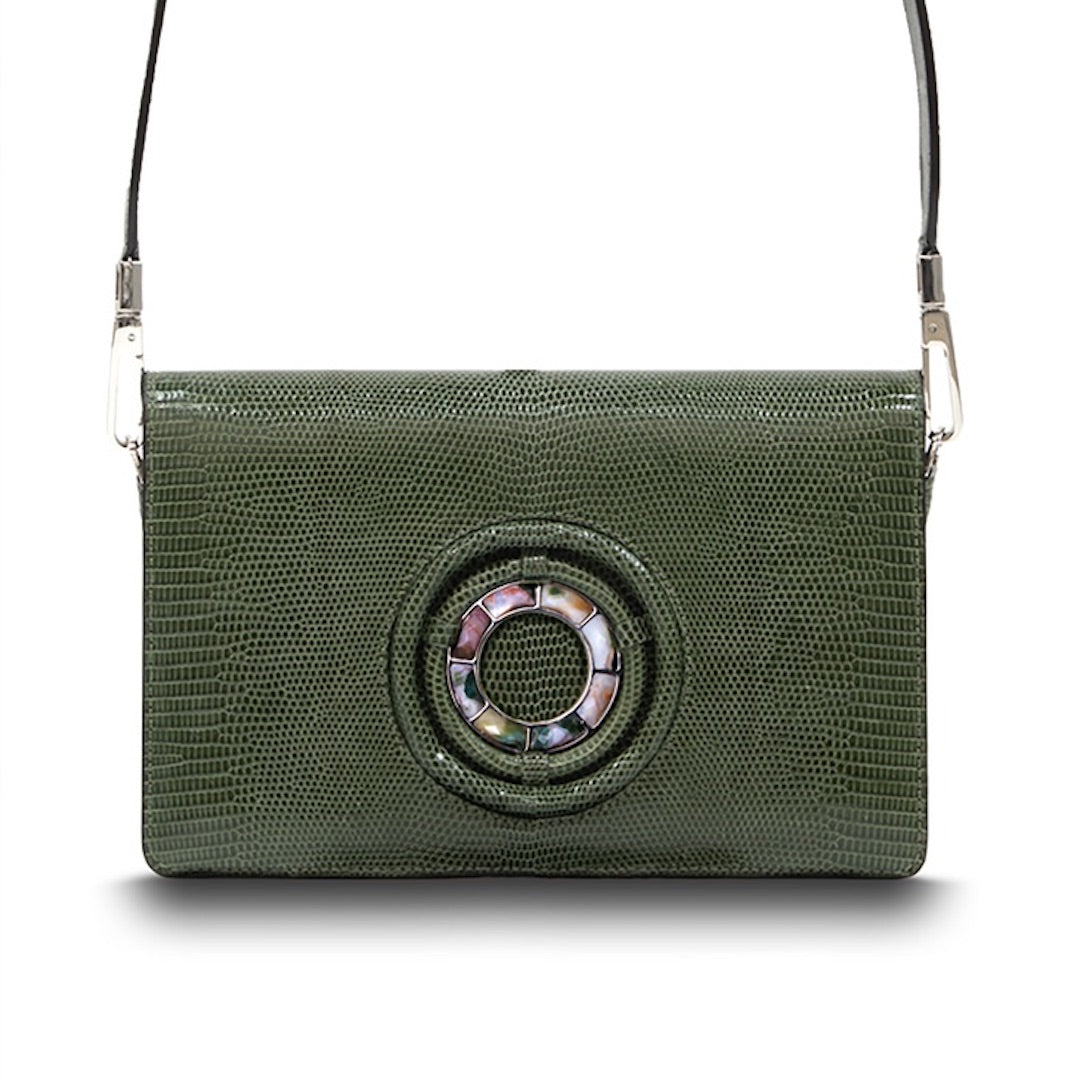 Anna Convertible Crossbody, Green Lizard, Jasper - Darby Scott product image