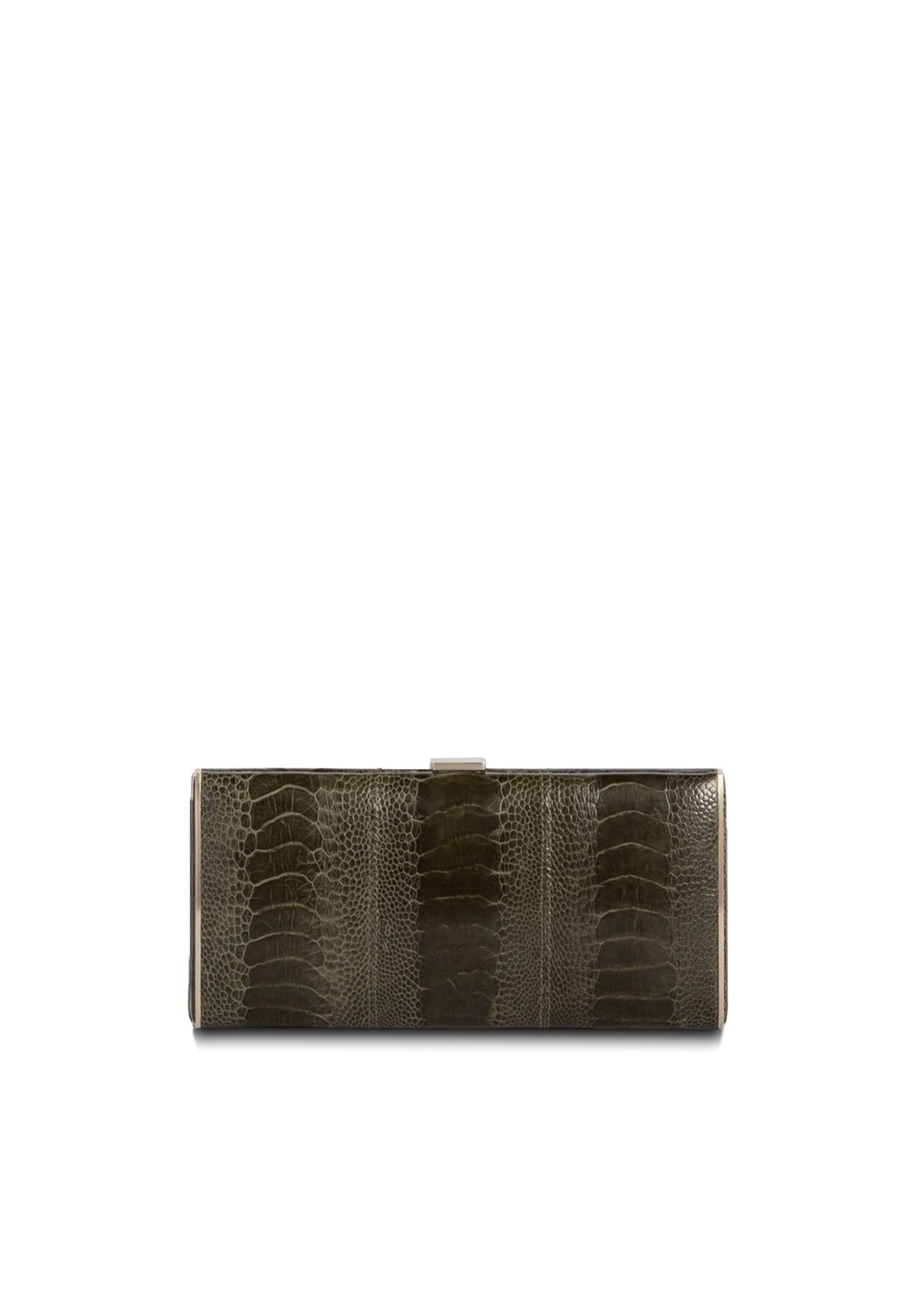 Box Wallet in Green Ostrich Leg | Darby Scott