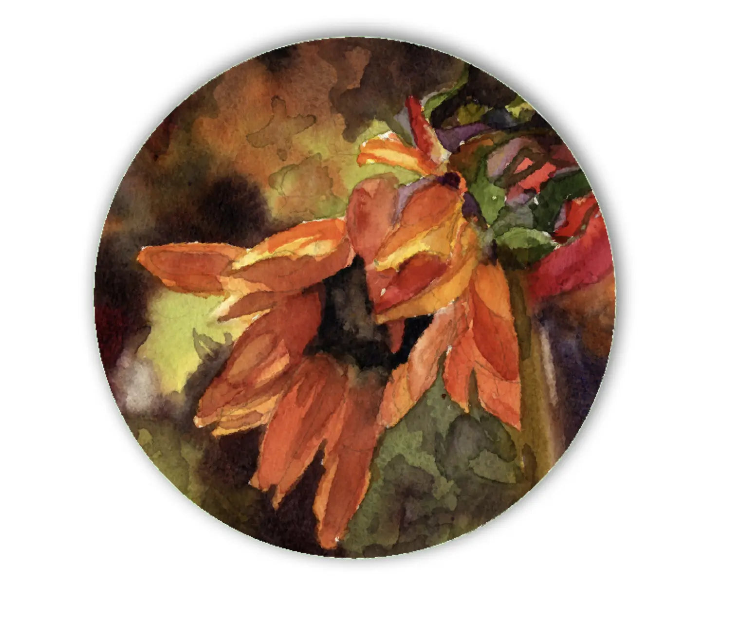 Intense Flower Round Glass Cutting Board