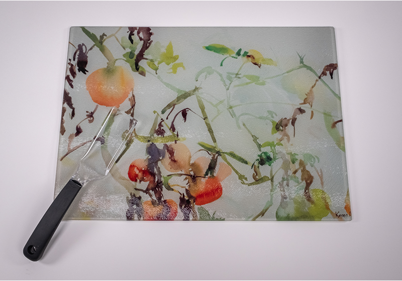 Floral Montage - Glass Cutting Board – Inner Vision Studio