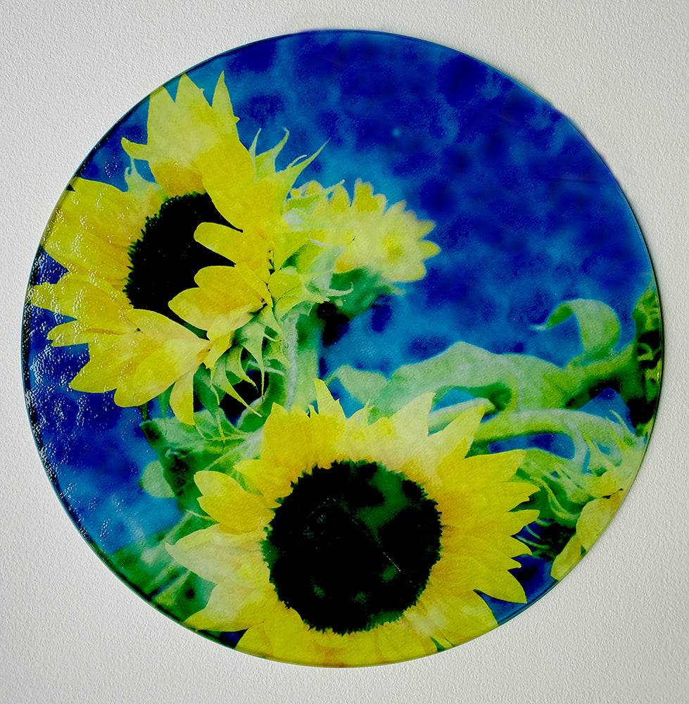 Floral Montage - Glass Cutting Board