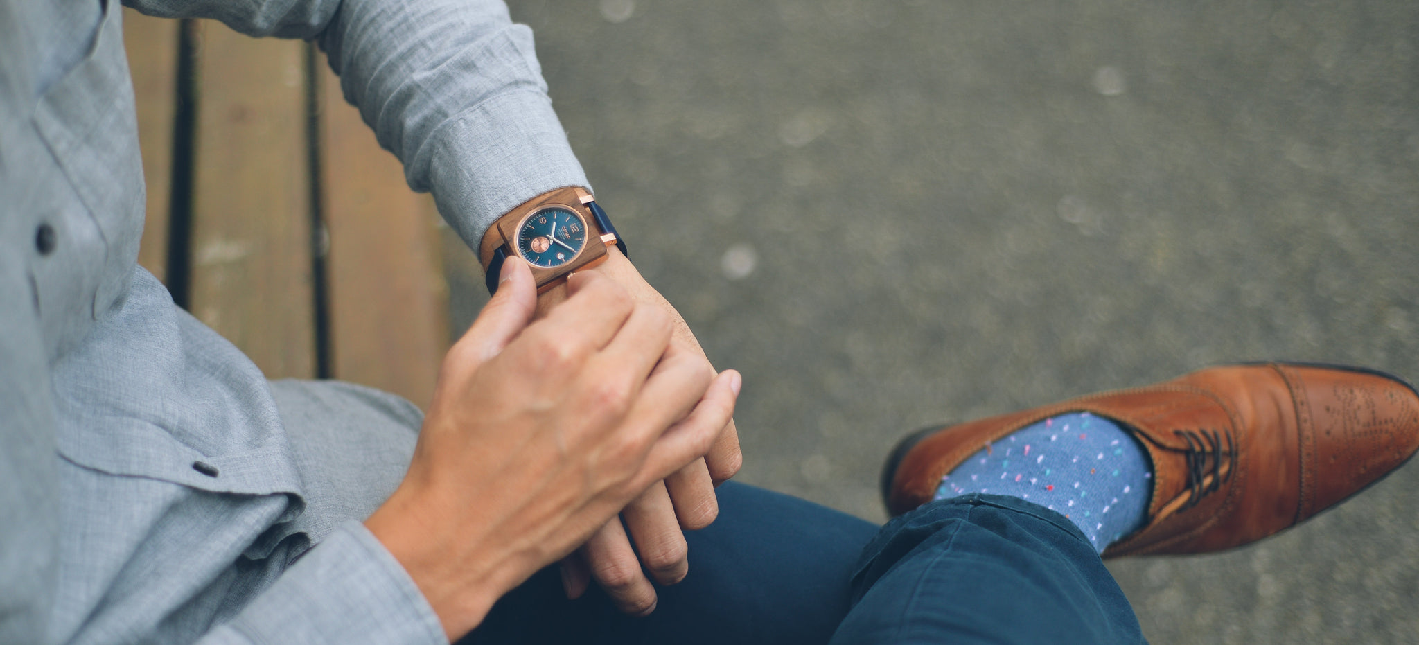 Tense Watches Vermont Leather Wood Watch