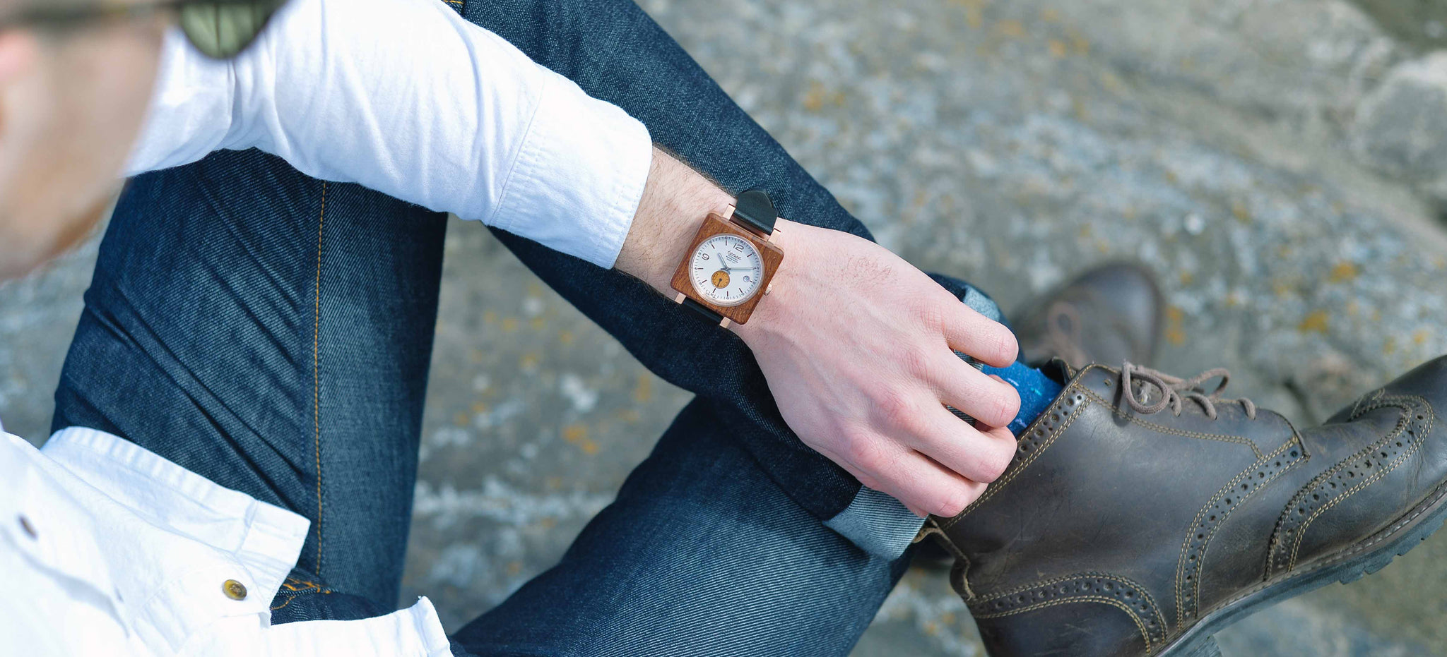 Tense Square Wood Watches - The Vermont Leather Watch