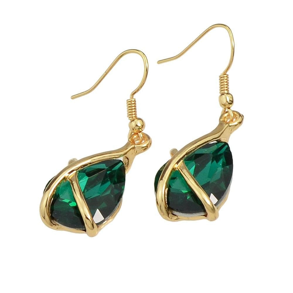 Emerald Green Crystal Drop Pendant & Earring Set – RCDCessentials