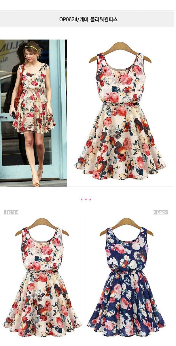 Floral Print Chiffon Dress – RCDCessentials