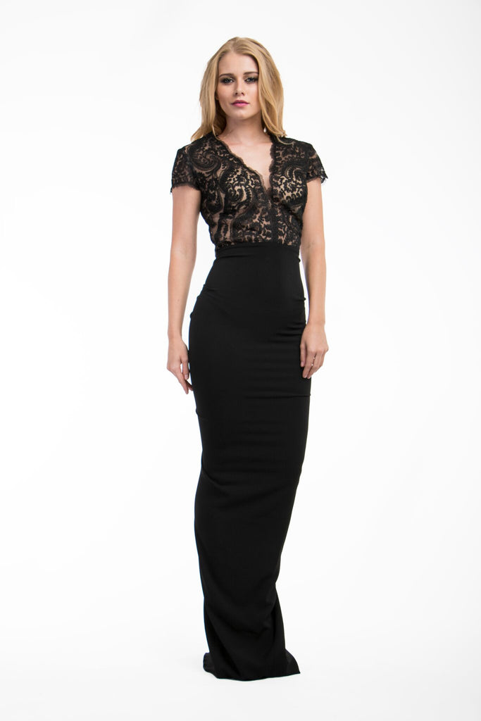 nicole bakti black lace dress