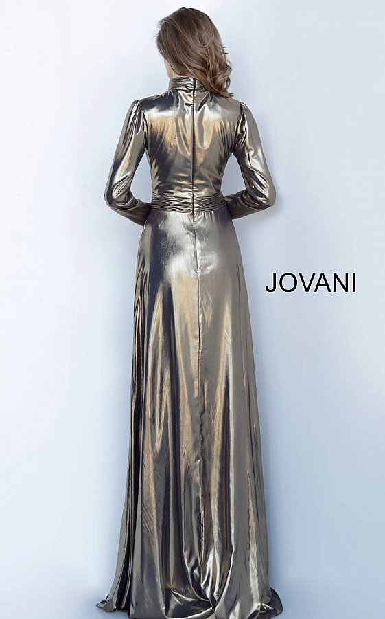 gold metallic evening gown