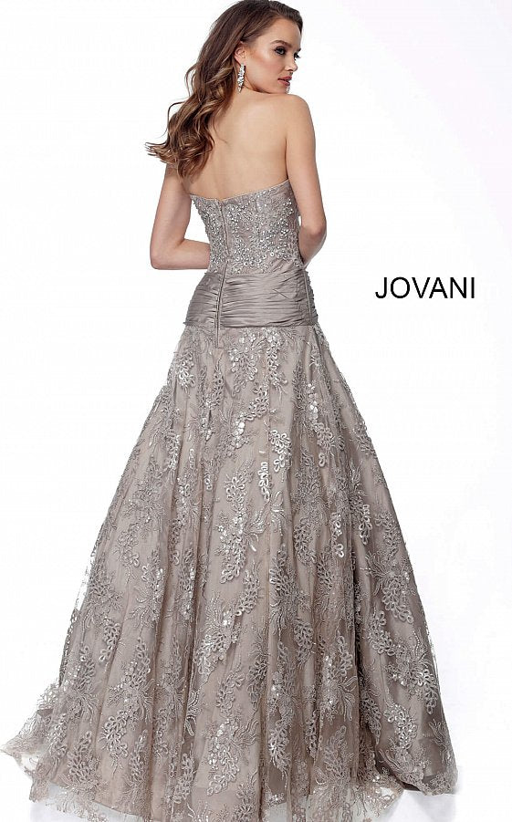 taupe evening dress