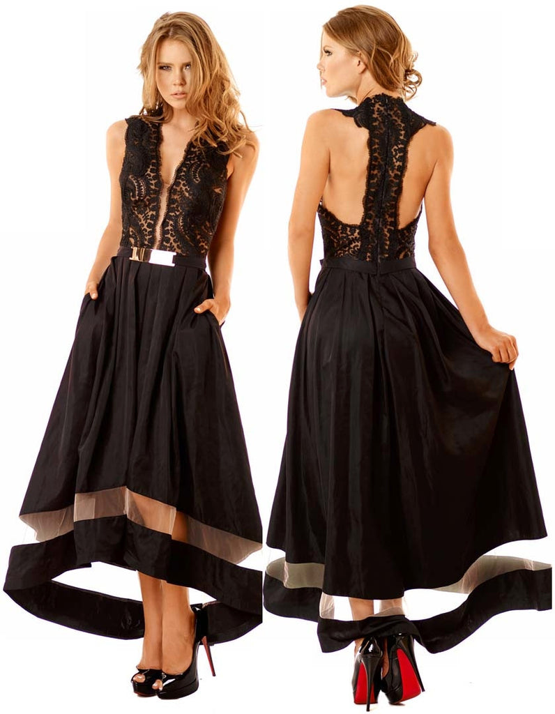 nicole bakti black lace dress