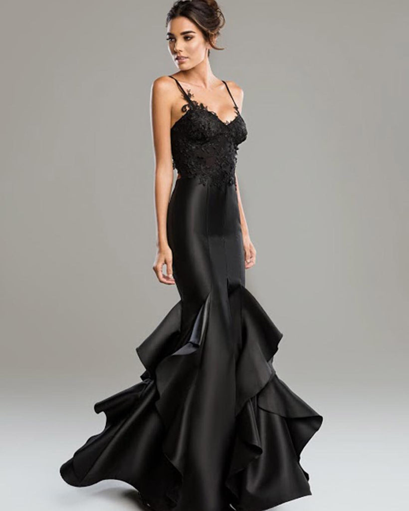 black gown mermaid