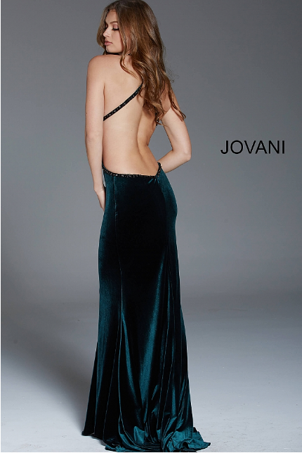 backless velvet gown