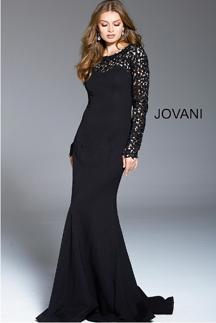 black long sleeve gown