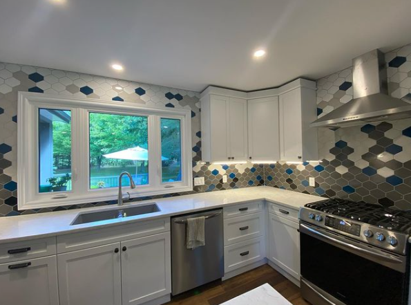 Honeycomb Colourful Kitchen Backsplash