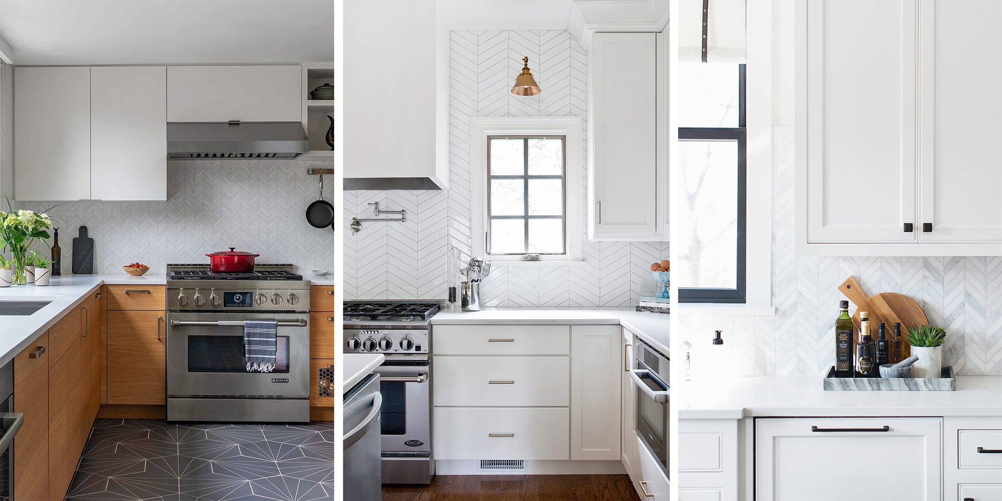 White Chevron Backsplash