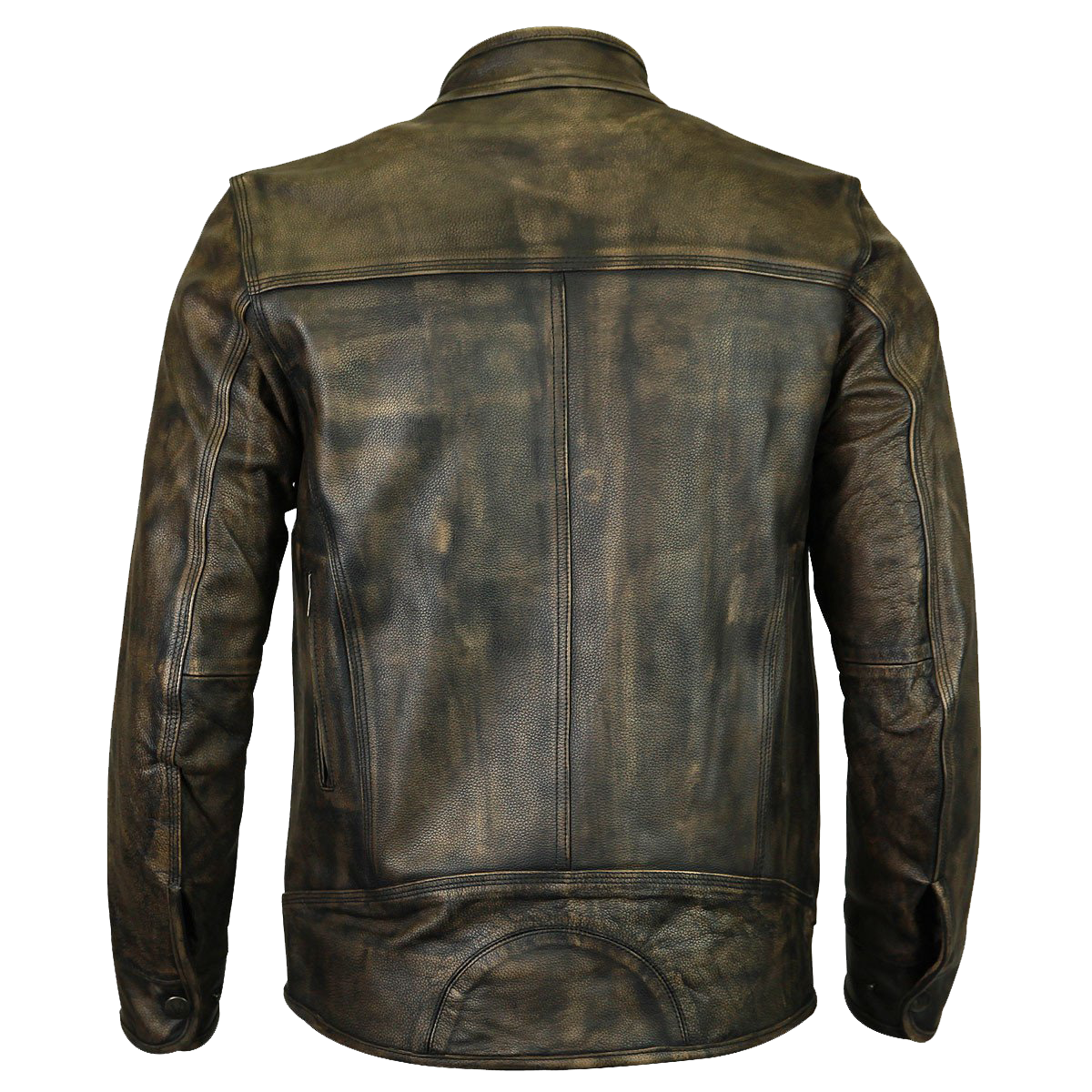 HMM545DB Distressed Brown Classic Biker Leather Jacket