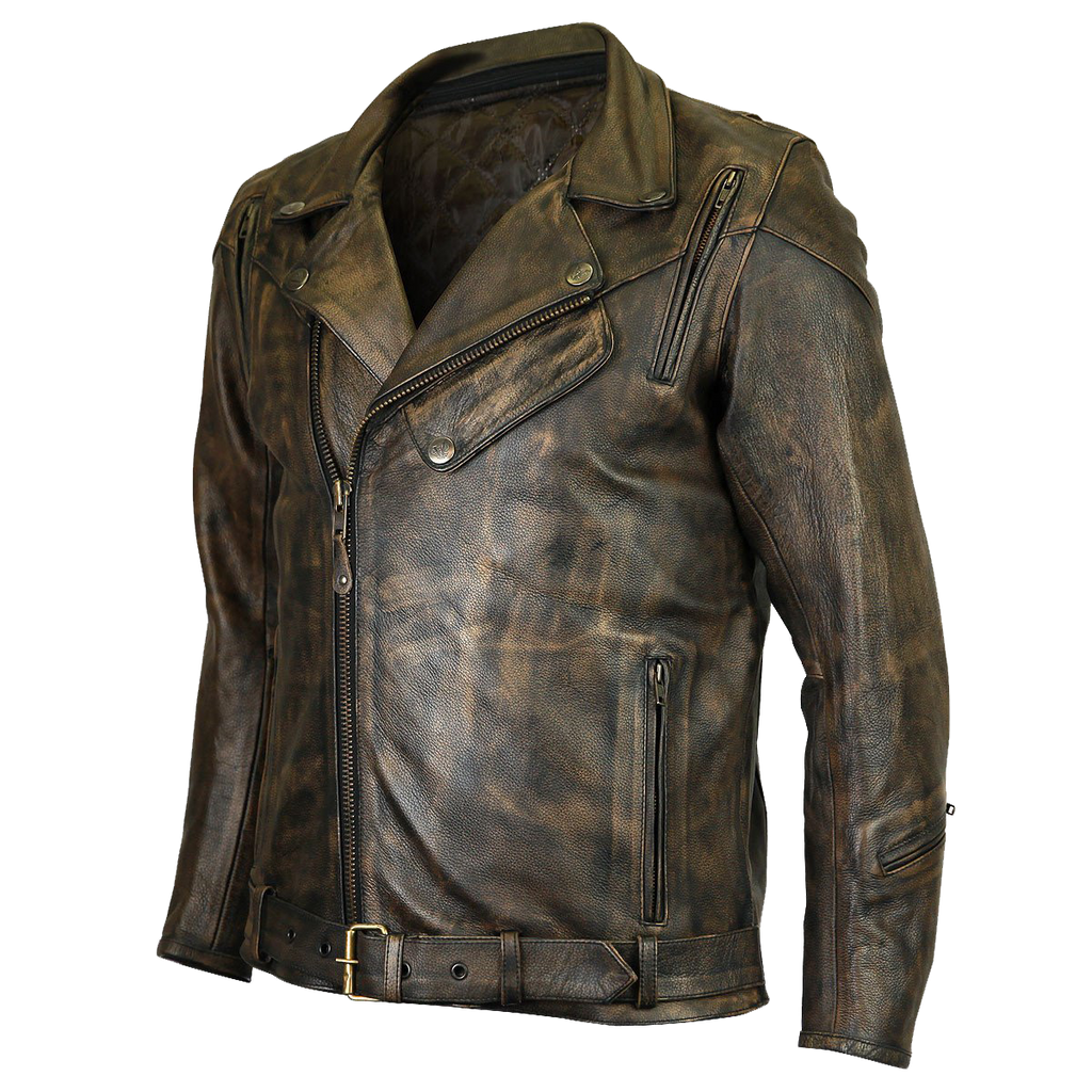 HMM545DB Distressed Brown Classic Biker Leather Jacket – Daytona Bikers ...