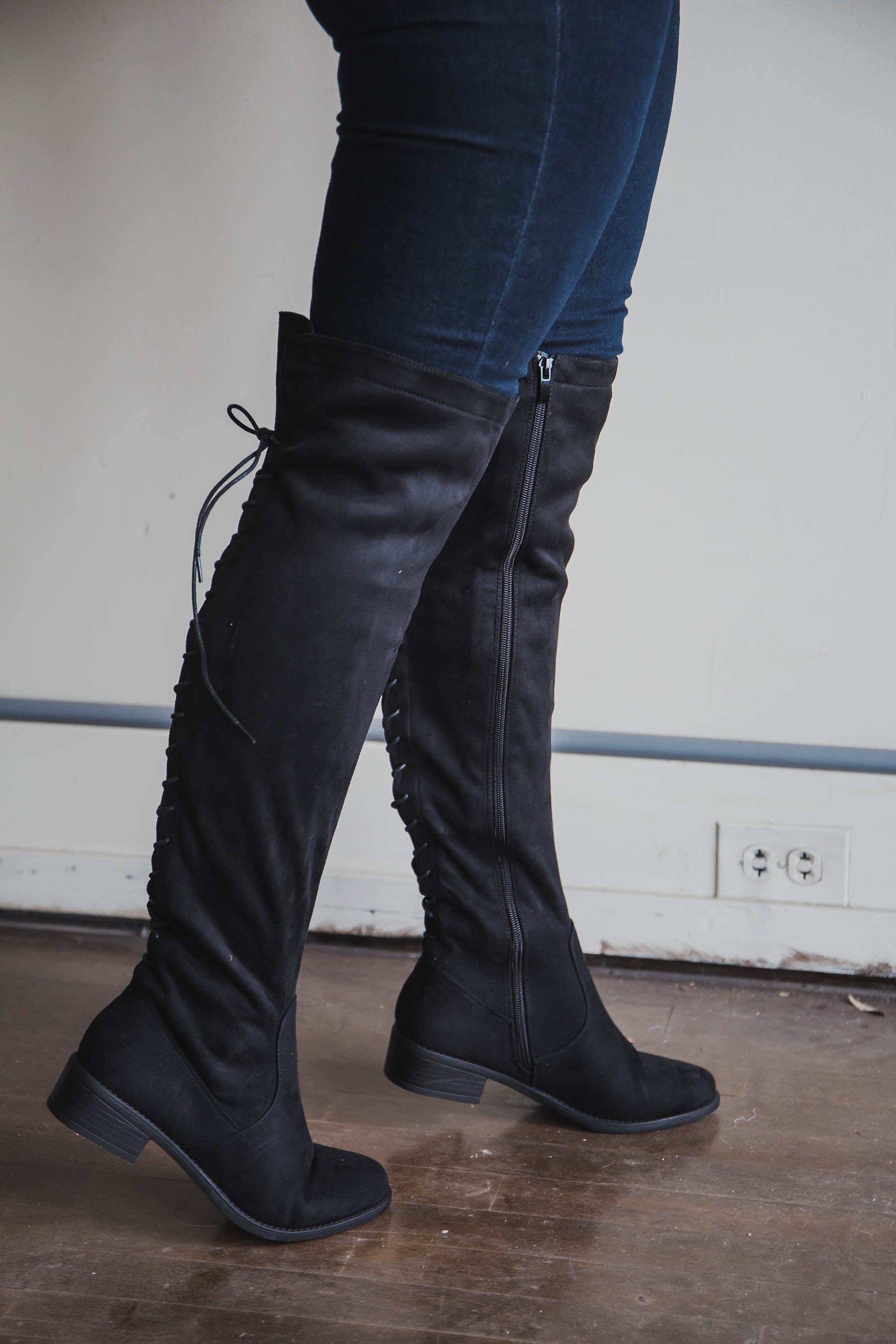 Jones Lace-Up Over-the-Knee Boots 
