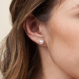 7.0-7.5 mm White Akoya AAA Pearl Stud Earrings White Gold