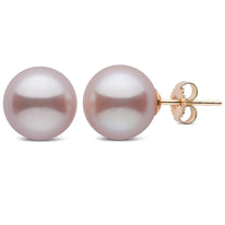 10.0-11.0 mm Lavender Freshadama Freshwater Pearl Stud Earrings white gold