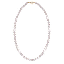 5.5-6.0 mm 16 Inch AA+ White Akoya Pearl Necklace White Gold
