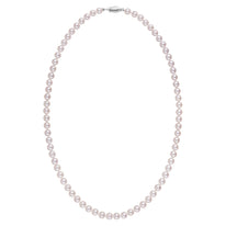 5.5-6.0 mm 18 Inch AA+ White Akoya Pearl Necklace Yellow Gold