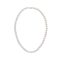 6.0-6.5 mm 16 Inch White Akoya AAA Pearl Necklace Yellow Gold